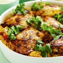 Indian curried chicken rice