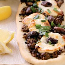 Lamb haloumi pizza