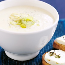 Leek potato parmesan soup