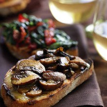 Mushroom cheese bruschetta