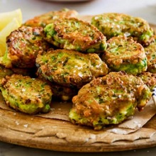 Pea feta fritters
